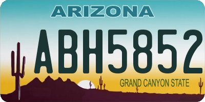 AZ license plate ABH5852
