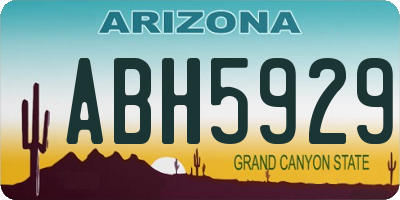 AZ license plate ABH5929
