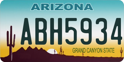 AZ license plate ABH5934
