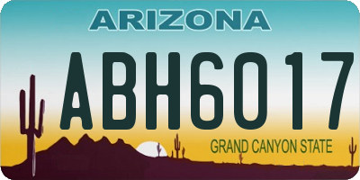 AZ license plate ABH6017
