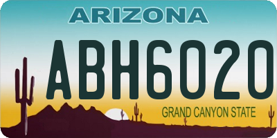 AZ license plate ABH6020