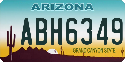 AZ license plate ABH6349