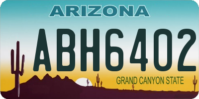 AZ license plate ABH6402