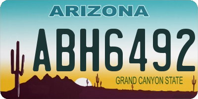 AZ license plate ABH6492