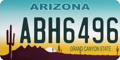 AZ license plate ABH6496