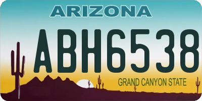 AZ license plate ABH6538