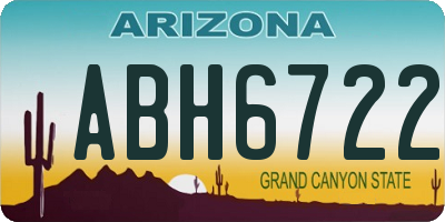 AZ license plate ABH6722