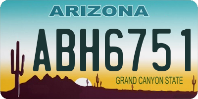AZ license plate ABH6751