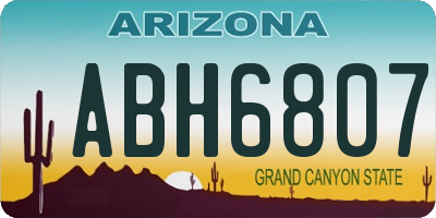 AZ license plate ABH6807