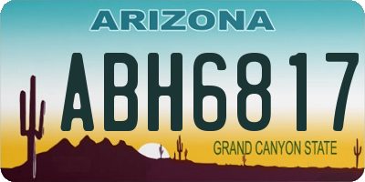 AZ license plate ABH6817