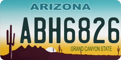 AZ license plate ABH6826