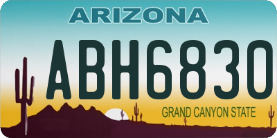 AZ license plate ABH6830