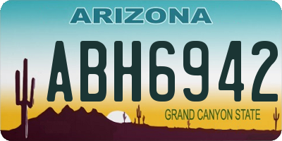 AZ license plate ABH6942