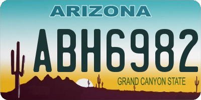AZ license plate ABH6982