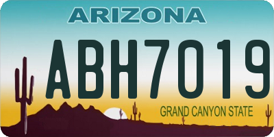 AZ license plate ABH7019