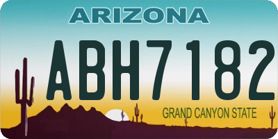 AZ license plate ABH7182