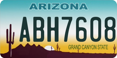 AZ license plate ABH7608