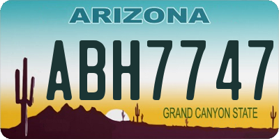 AZ license plate ABH7747