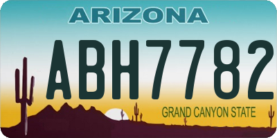 AZ license plate ABH7782