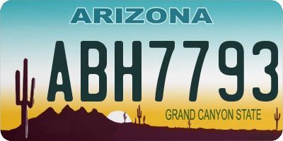 AZ license plate ABH7793