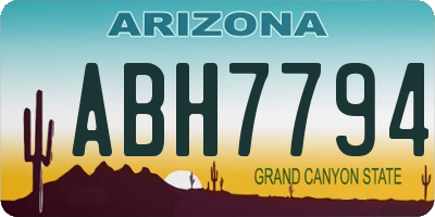 AZ license plate ABH7794