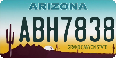 AZ license plate ABH7838