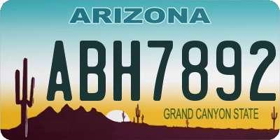 AZ license plate ABH7892