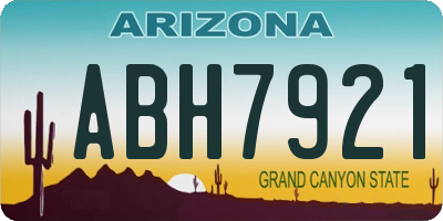 AZ license plate ABH7921