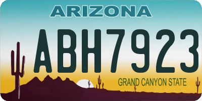 AZ license plate ABH7923