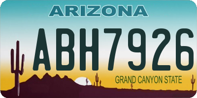 AZ license plate ABH7926