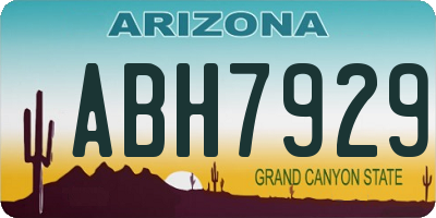 AZ license plate ABH7929