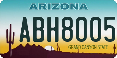 AZ license plate ABH8005