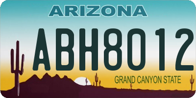 AZ license plate ABH8012