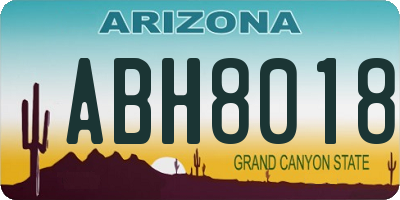 AZ license plate ABH8018