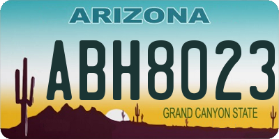 AZ license plate ABH8023