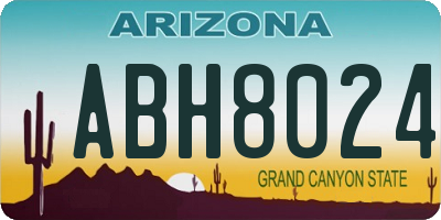 AZ license plate ABH8024