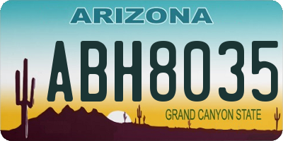 AZ license plate ABH8035