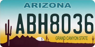 AZ license plate ABH8036