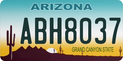 AZ license plate ABH8037
