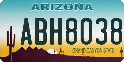 AZ license plate ABH8038