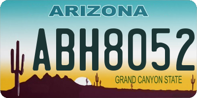 AZ license plate ABH8052