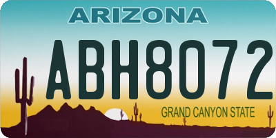 AZ license plate ABH8072