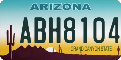 AZ license plate ABH8104