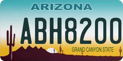 AZ license plate ABH8200