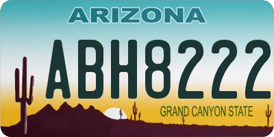 AZ license plate ABH8222