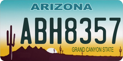 AZ license plate ABH8357