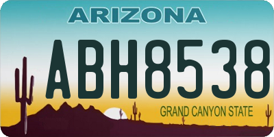 AZ license plate ABH8538