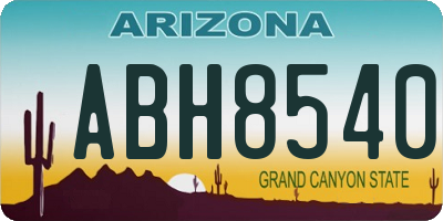 AZ license plate ABH8540