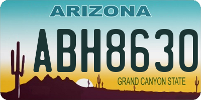 AZ license plate ABH8630