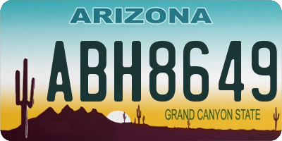 AZ license plate ABH8649